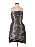 Love 100% Polyester Metallic Silver Gray Cocktail Dress Size 6 - photo 1