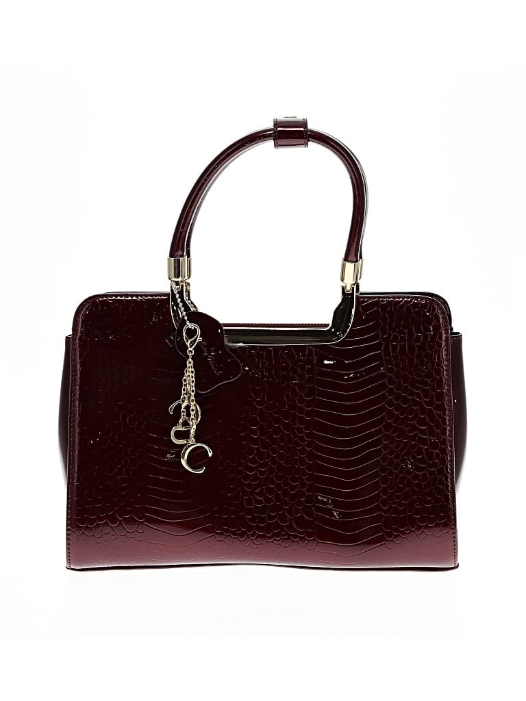 Pre-owned Assorted Brands Leather Satchel In Burgundy