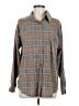 7th Roy Plaid Brown Long Sleeve Blouse Size M - photo 1