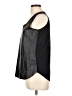 Ecru 100% Leather Black Sleeveless Blouse Size L - photo 5