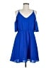 GB 100% Polyester Solid Blue Casual Dress Size M - photo 1