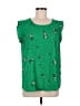 Pleione 100% Polyester Green Sleeveless Blouse Size M - photo 1