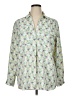 Ann Taylor 100% Polyester Floral Green Long Sleeve Blouse Size XL - photo 1