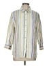 Chico's 100% Linen Stripes Yellow 3/4 Sleeve Button-Down Shirt Size Lg (2) - photo 1