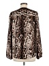 INC International Concepts 100% Polyester Animal Print Brown Long Sleeve Blouse Size M - photo 2
