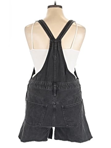 Madewell Adirondack Short Overalls in Washed Black (view 2)