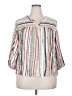 Knox Rose Stripes Silver 3/4 Sleeve Blouse Size XXL - photo 1