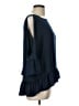 Eyeshadow 100% Polyester Blue 3/4 Sleeve Blouse Size L - photo 4