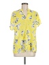 CAbi 100% Polyester Floral Yellow Short Sleeve Blouse Size M - photo 1