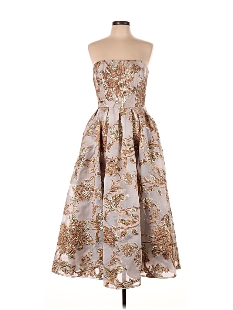 Pre-owned Mac Duggal Cocktail Dress In Brown