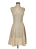 Everly Solid Tan Cocktail Dress Size S - photo 1