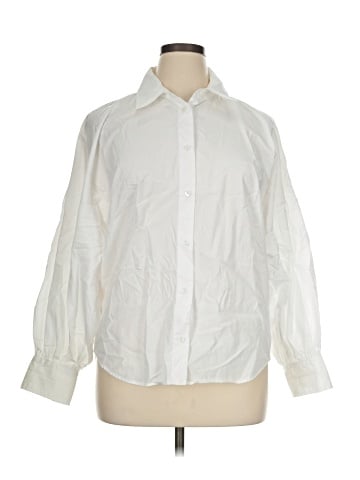 Zara 3/4 Sleeve Button-Down Shirt (view 1)