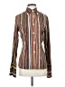 Equipment Stripes Brown Long Sleeve Blouse Size S - photo 1