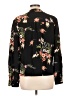 Amour Vert 100% Silk Floral Black Long Sleeve Blouse Size L - photo 2