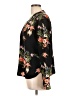Amour Vert 100% Silk Floral Black Long Sleeve Blouse Size L - photo 5
