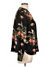 Amour Vert 100% Silk Floral Black Long Sleeve Blouse Size L - photo 4