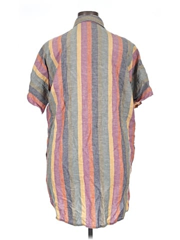 Madewell Courier Shirtdress in Rainbow Stripe (view 2)