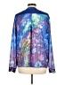 T Tahari 100% Polyester Print Blue Long Sleeve Blouse Size L - photo 2