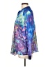 T Tahari 100% Polyester Print Blue Long Sleeve Blouse Size L - photo 5
