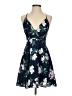 Lulus 100% Polyester Floral Blue Cocktail Dress Size S - photo 1