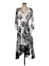 DKNY 100% Polyester Print Gray Casual Dress Size 4 - photo 1