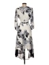 DKNY 100% Polyester Print Gray Casual Dress Size 4 - photo 2