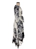 DKNY 100% Polyester Print Gray Casual Dress Size 4 - photo 4