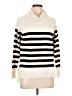 Cyrus Stripes Ivory Turtleneck Sweater Size L - photo 1