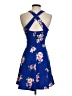B. Darlin 100% Polyester Floral Blue Cocktail Dress Size S - photo 2