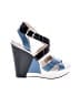 Nine West Color Block Blue Wedges Size 5 1/2 - photo 1