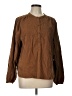 Lands' End 100% Cotton Brown Long Sleeve Blouse Size L - photo 1