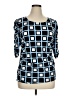Alfani 100% Polyester Blue 3/4 Sleeve Top Size XL - photo 1