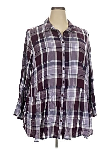 Catherines 3/4 Sleeve Button-Down Shirt (view 1)