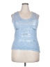 Express 100% Cotton Blue Sleeveless Top Size XXL - photo 1