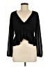 H&M 100% Polyester Black Long Sleeve Blouse Size M - photo 1