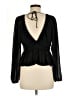 H&M 100% Polyester Black Long Sleeve Blouse Size M - photo 2