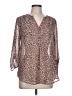 Maurices 100% Polyester Animal Print Brown 3/4 Sleeve Blouse Size L - photo 1