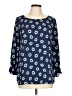 Talbots 100% Polyester Blue 3/4 Sleeve Blouse Size L - photo 1