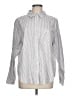 Maurices Stripes Silver Long Sleeve Button-Down Shirt Size L - photo 1