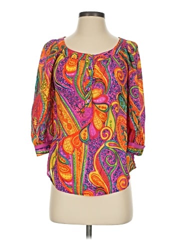 Trina Turk 3/4 Sleeve Silk Top (view 1)