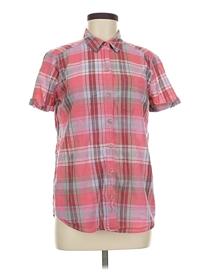 Pre-owned Eddie Bauer Short Sleeve Button Down Shirt In Pink