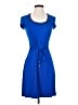 Cache Solid Blue Casual Dress Size S - photo 1