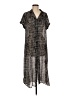 H By Halston 100% Polyester Print Black Gray Casual Dress Size M - photo 1