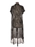 H By Halston 100% Polyester Print Black Gray Casual Dress Size M - photo 2