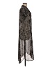 H By Halston 100% Polyester Print Black Gray Casual Dress Size M - photo 4