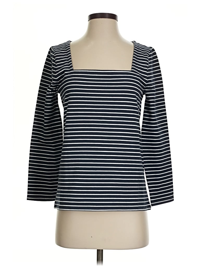 Pre-owned Jcrew 3/4 Sleeve Top Blue Square Neckline Tops