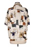 Shein Print Tan Short Sleeve Blouse Size M - photo 2