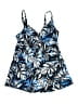 Swimsuits for all 100% Polyester Print Blue Swimsuit Top Size 18 - photo 1
