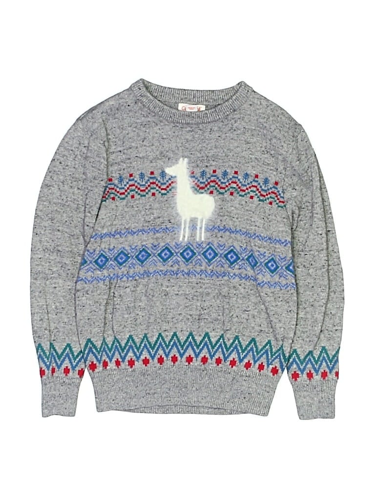 Pre-owned Cat & Jack Kids' Pullover Sweater In Silver
