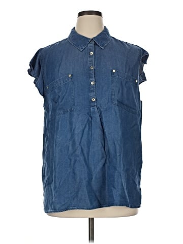 Jones New York Signature Sleeveless Button-Down Shirt (view 1)